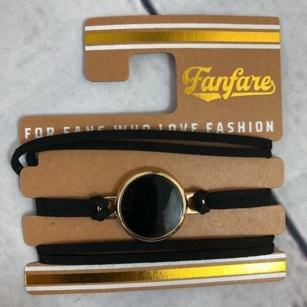 Fanfare Enamel Disk Wrap Bracelet ‎ - Black
